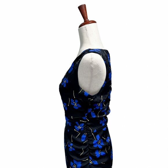 Milly NWT Butterfly Stretch Silk Pam Dress Size 4 Women's Ruched‎ Sheath Blue - Picture 5 of 14